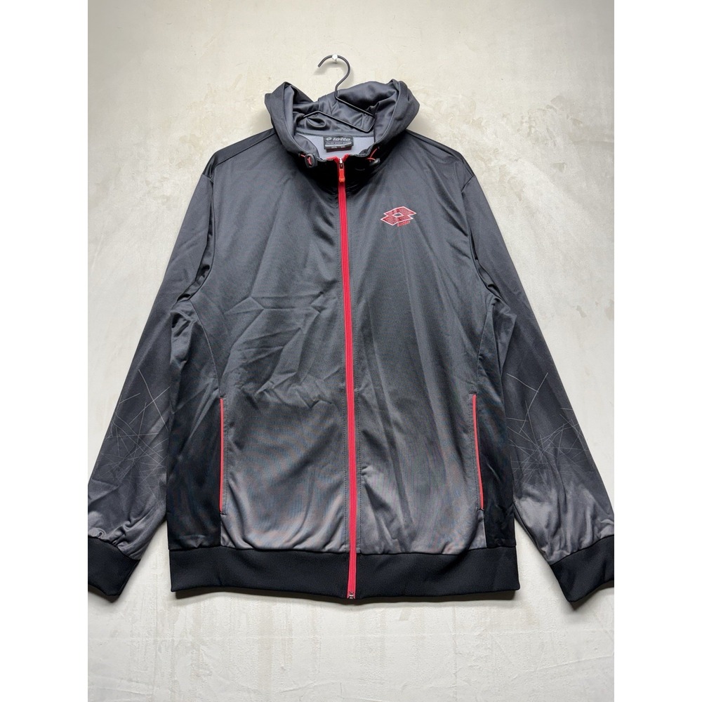 Lotto XDRY SOFT Hoodie Men's XXL Gray Lightweight Breathable Full Zip
